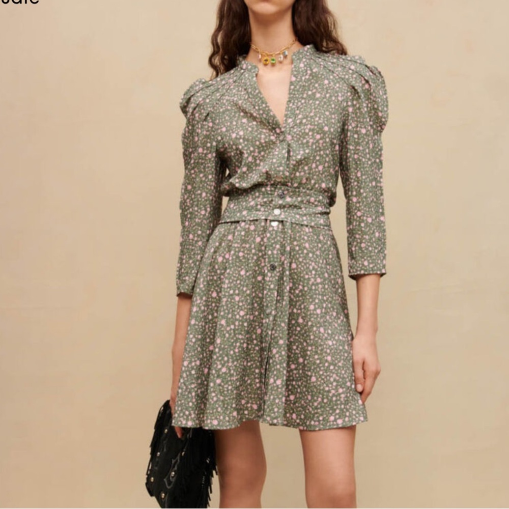 Maje Floral Green Dress
